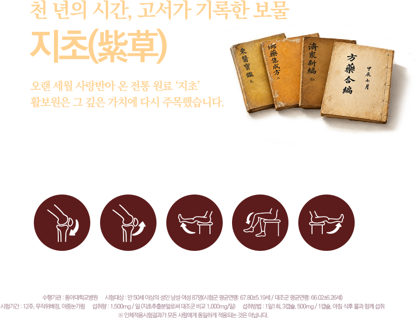 오랜 세월 사랑받아 온 전통 원료 지초